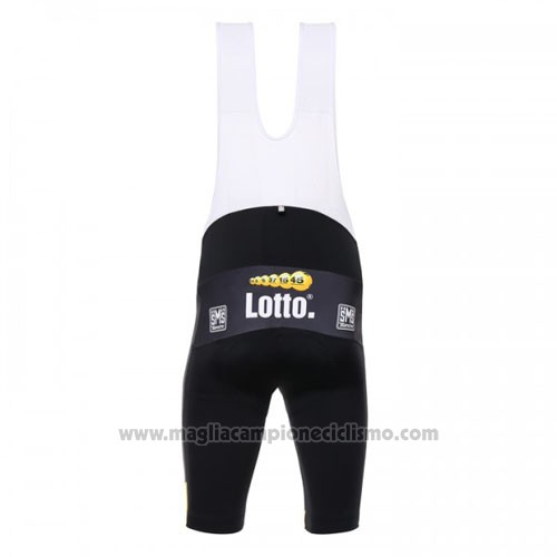 2016 Abbigliamento Ciclismo Lotto NL Jumbo Bianco e Giallo Manica Corta e Salopette